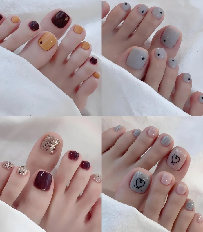 Nail chân tone trắng cho da trắng