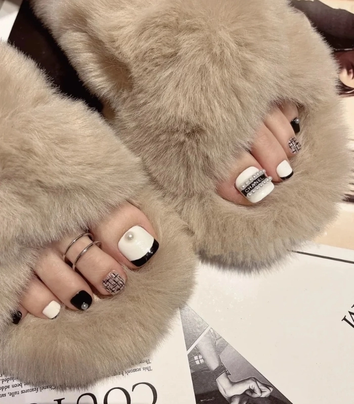Nail chân trắng da cực xinh