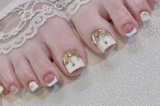 Tuyển tập 188+ mẫu nail chân màu trắng sữa xinh xỉu