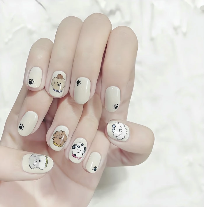 Nail hình dấu chân chó