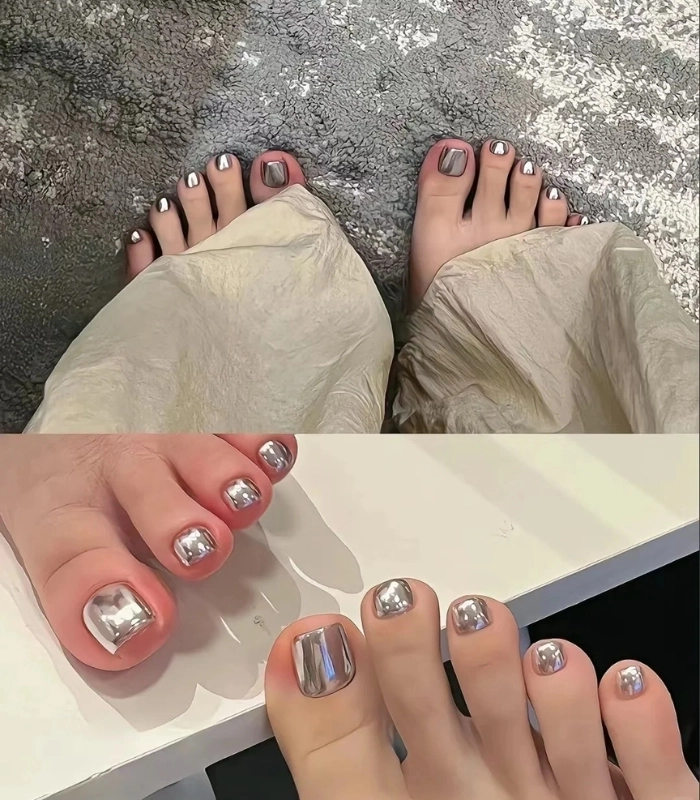 Nail trắng da cho móng chân ngắn