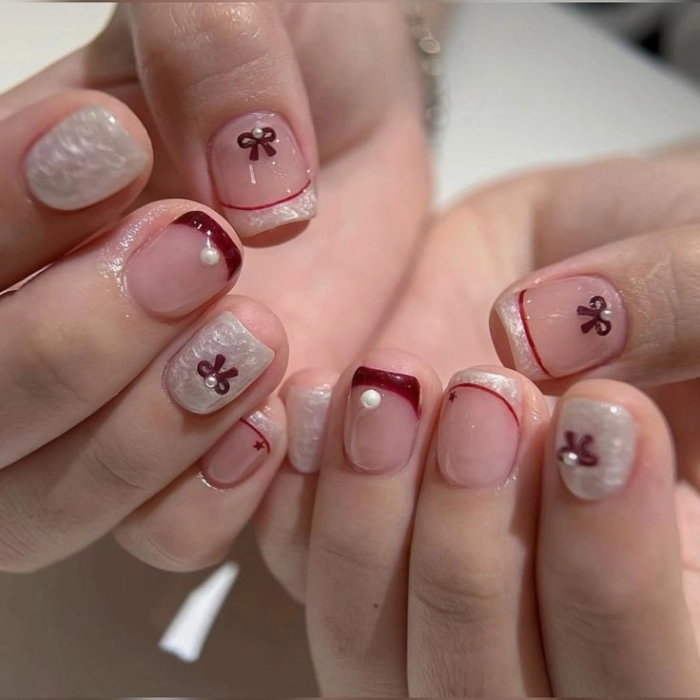 mẫu móng tay ngắn đẹp nhẹ nhàng cho da ngăm