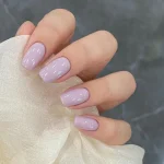 mẫu nail trơn màu tím khoai môn