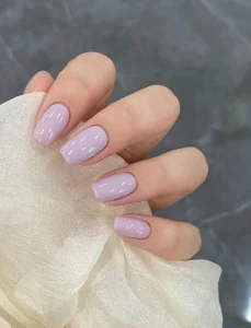 mẫu nail trơn màu tím khoai môn