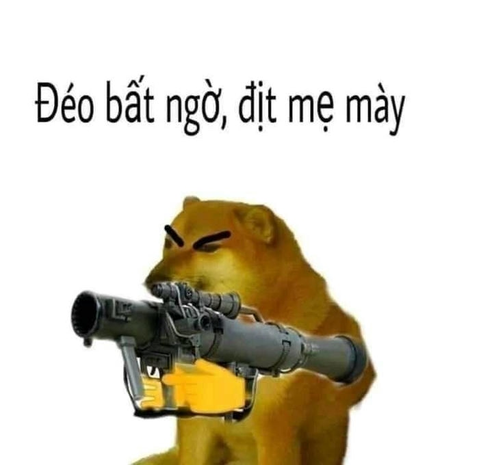 Meme chó cầm súng ngầu