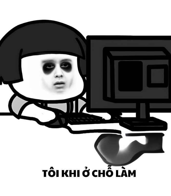 ảnh meme buồn ngủ khiowr chỗ làm