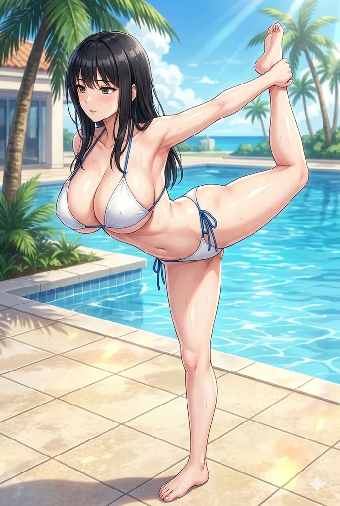 Anime hentai sexy bikini với biểu cảm đầy dục vọng cuốn hút