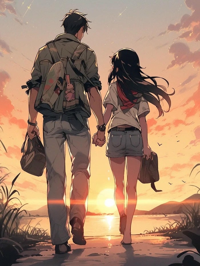 ảnh anime nắm tay