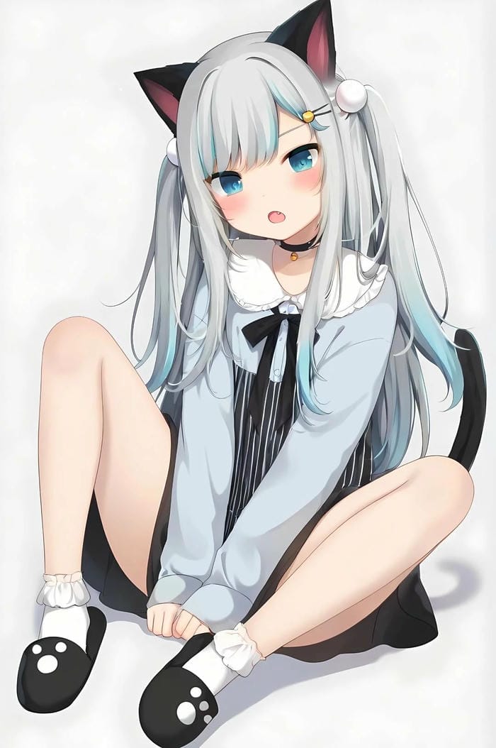 ảnh anime nữ tóc trắng