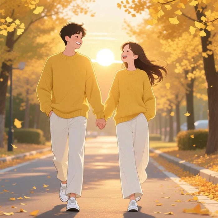 anime nắm tay đi học