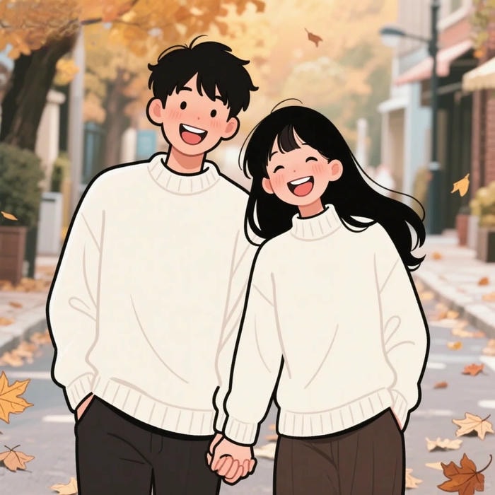 anime nắm tay mùa thu