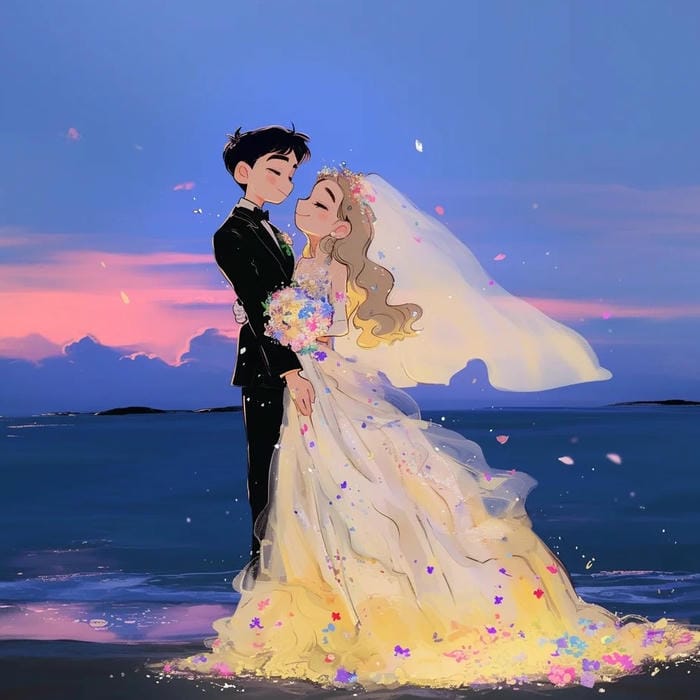 cặp đôi anime cưới