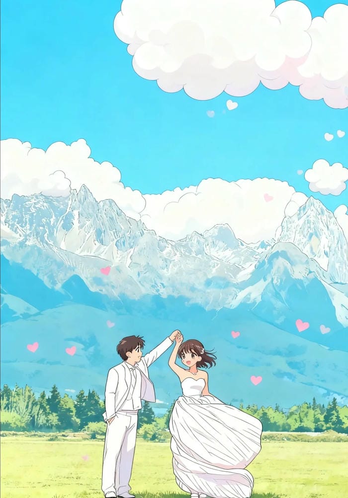 cô dâu chú rể anime dễ thương