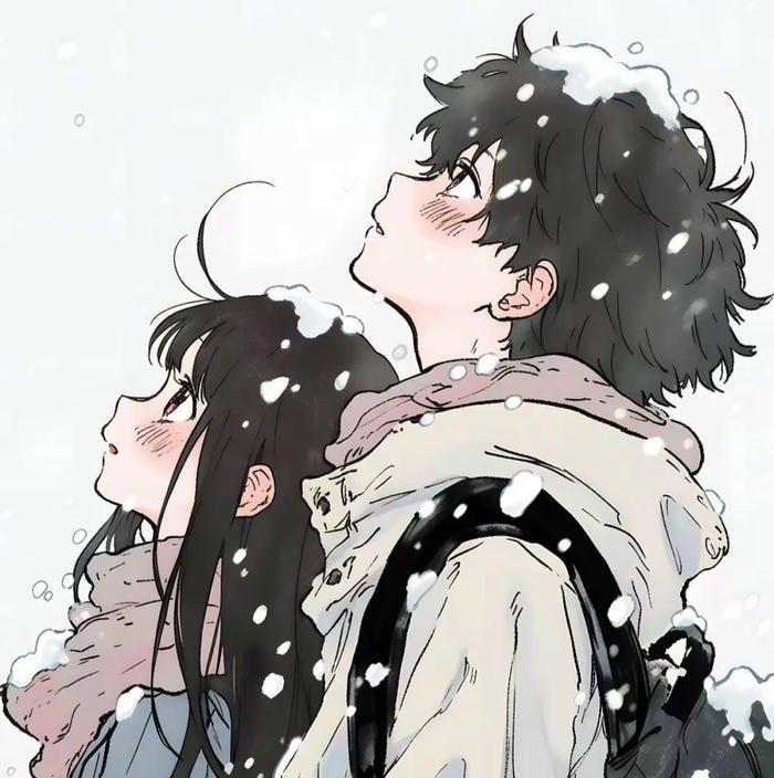 hình anime cặp đôi đi học