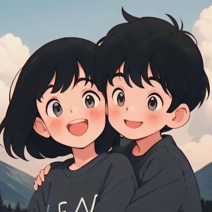 hình anime đôi dễ thương