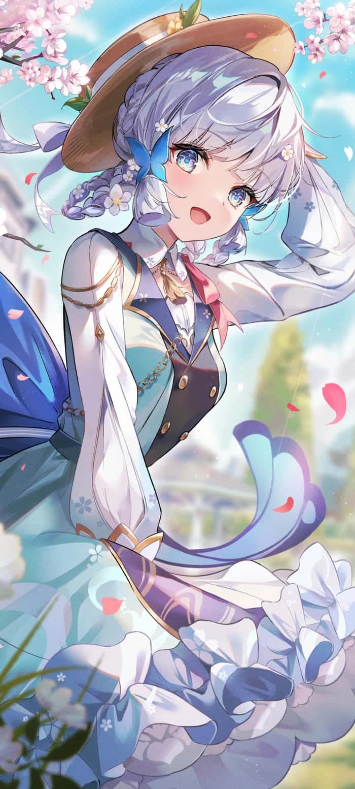 hình nền anime nữ vui vẻ