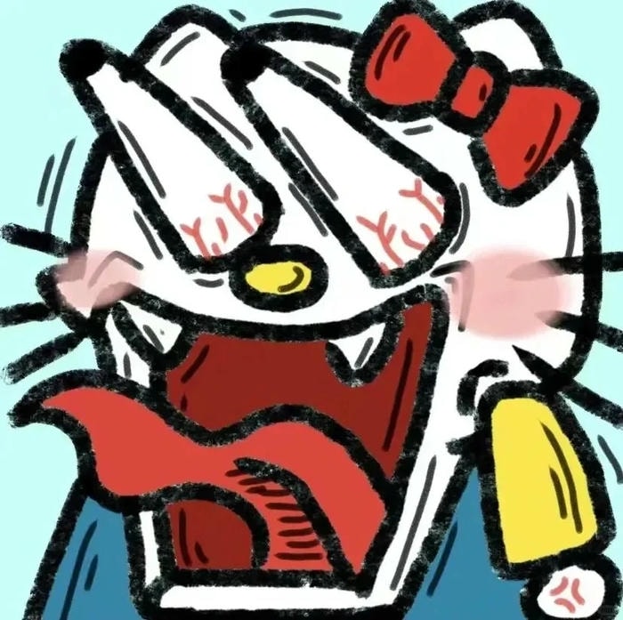 meme Hello Kitty cười