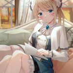 nữ anime quyến rũ cute diện váy trắng