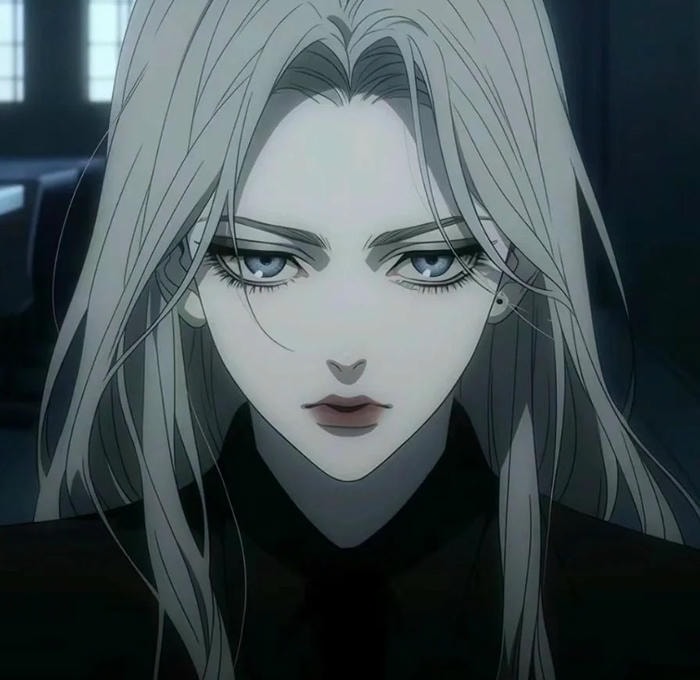 Ảnh anime girl lạnh lùng cá tính màu trắng đen