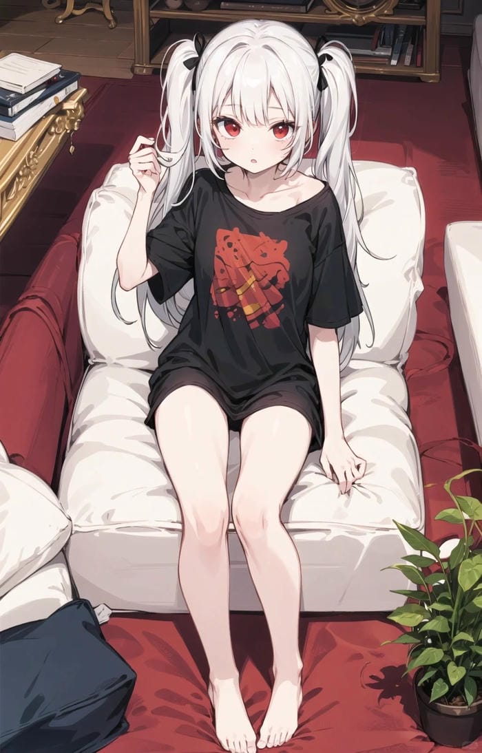 Ảnh anime girl tóc trắng buồn lạnh