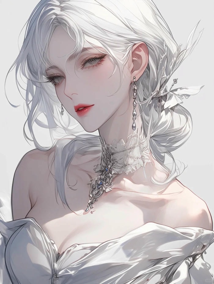 Ảnh anime girl tóc trắng đáng xem