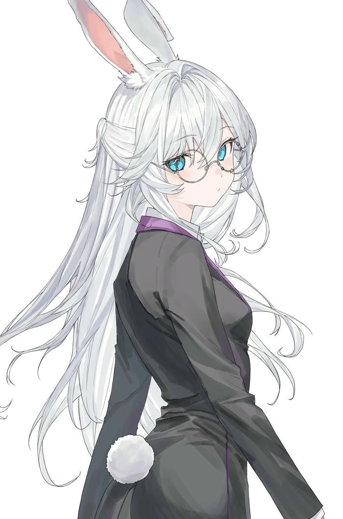 Ảnh anime girl tóc trắng huyền ảo