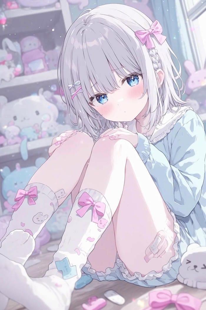 Ảnh anime girl tóc trắng lạnh lùng