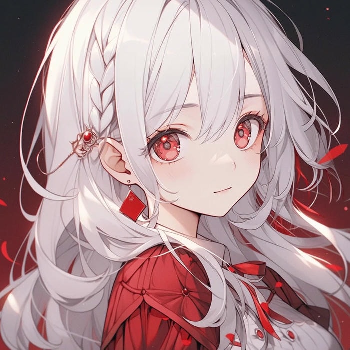 Ảnh anime girl tóc trắng nổi bật