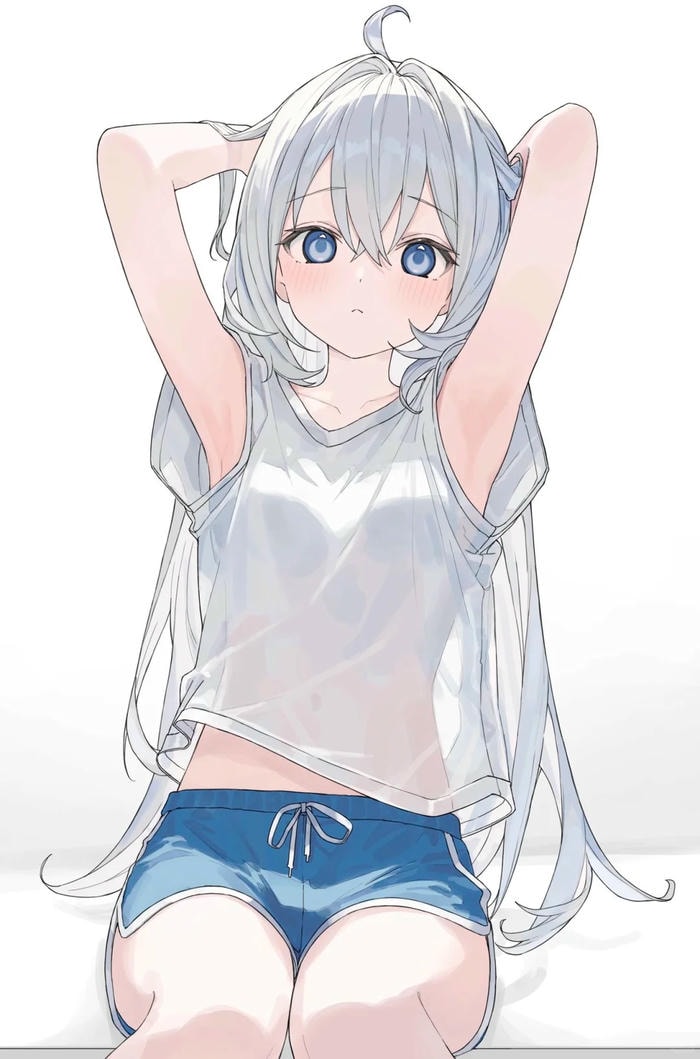 Ảnh anime girl tóc trắng phong cảnh