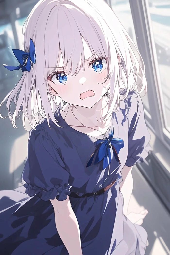 Ảnh dễ thương hình ảnh anime girl tóc trắng