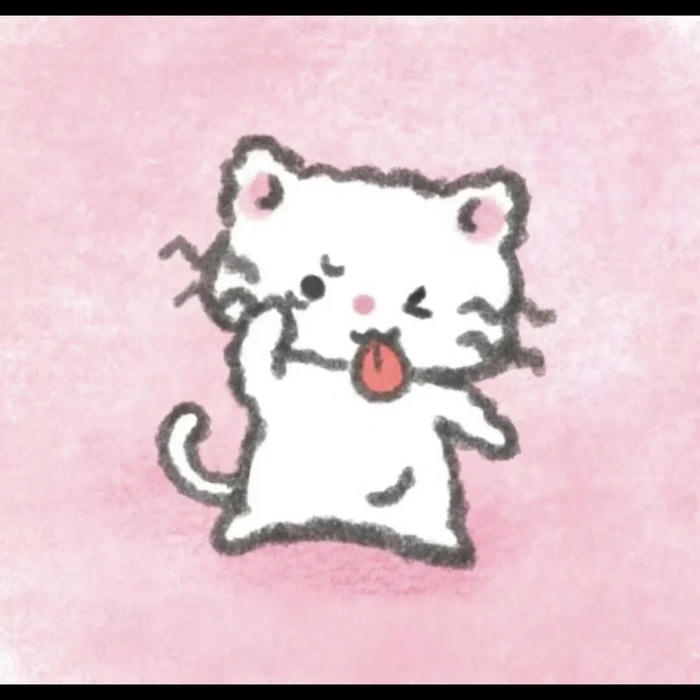 Avatar mèo vô tri với nền hồng