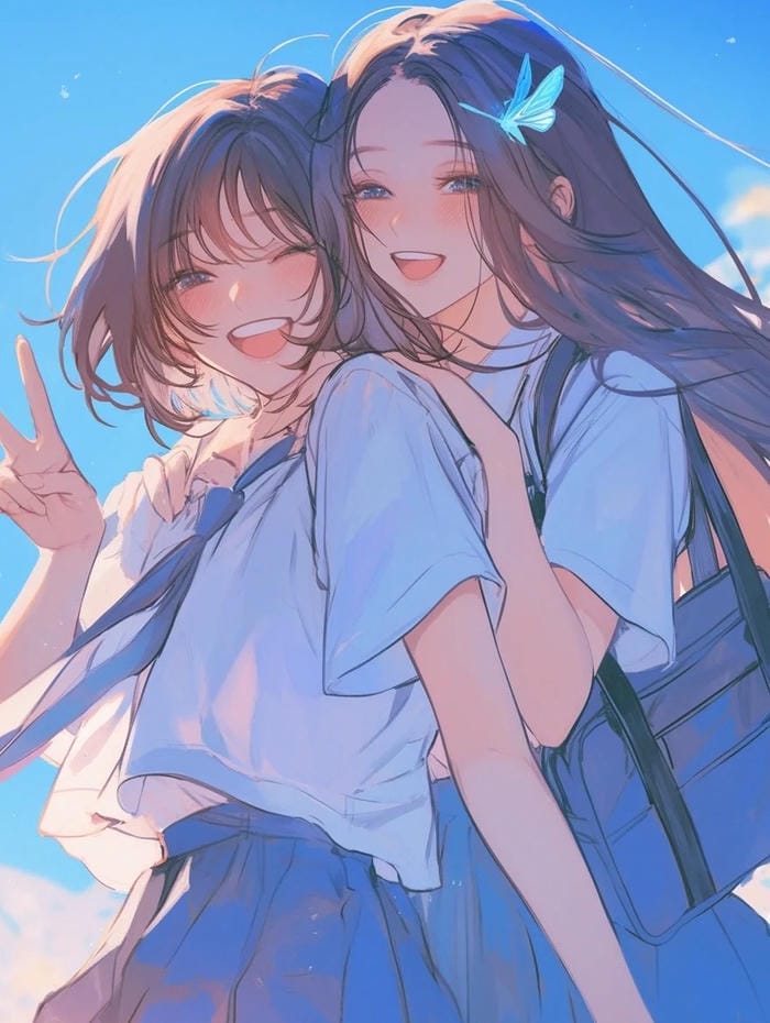 ảnh anime bạn thân cười