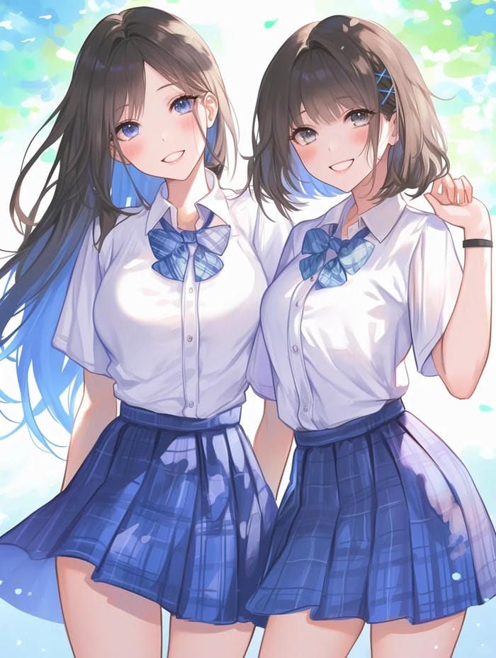 ảnh anime bạn thân mặc đồng phục