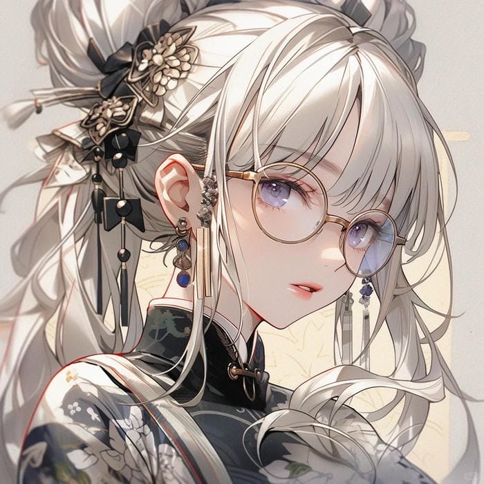 ảnh anime đeo kính nghệ thuật