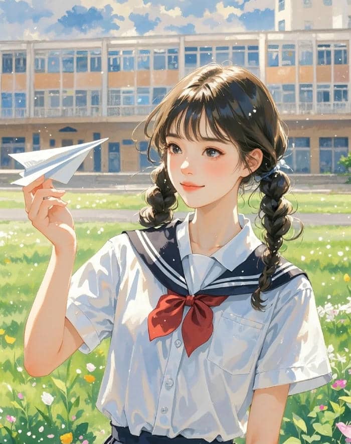 ảnh anime học sinh dễ mến