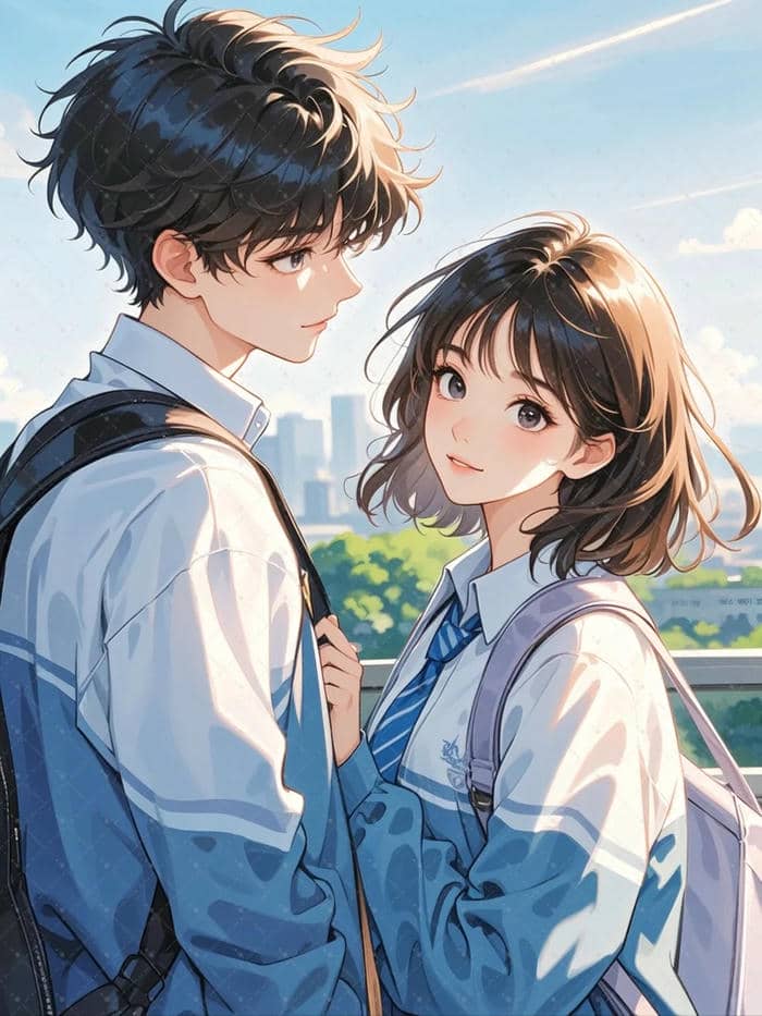 ảnh anime học sinh tình bạn