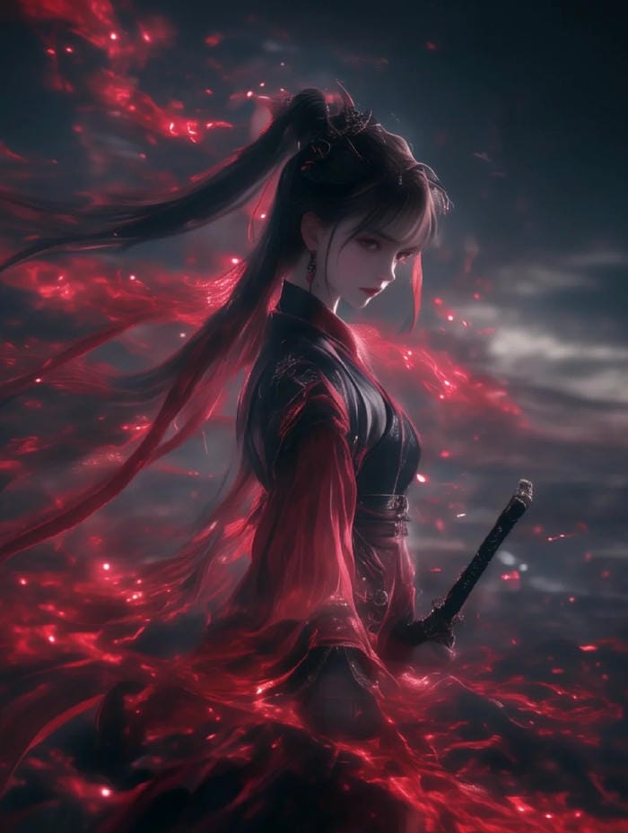 ảnh anime nữ cầm kiếm