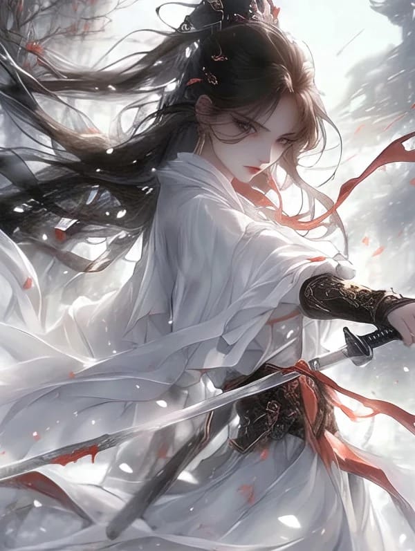 ảnh anime nữ chiến binh cổ trang cầm kiếm