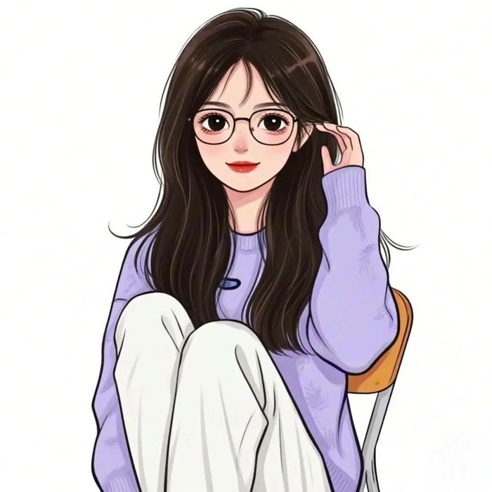 ảnh anime nữ đeo giản dị