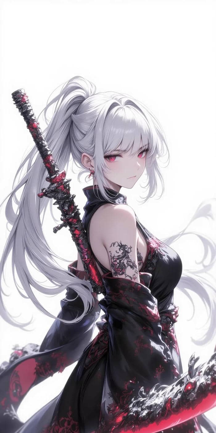 ảnh anime nữ dùng kiếm