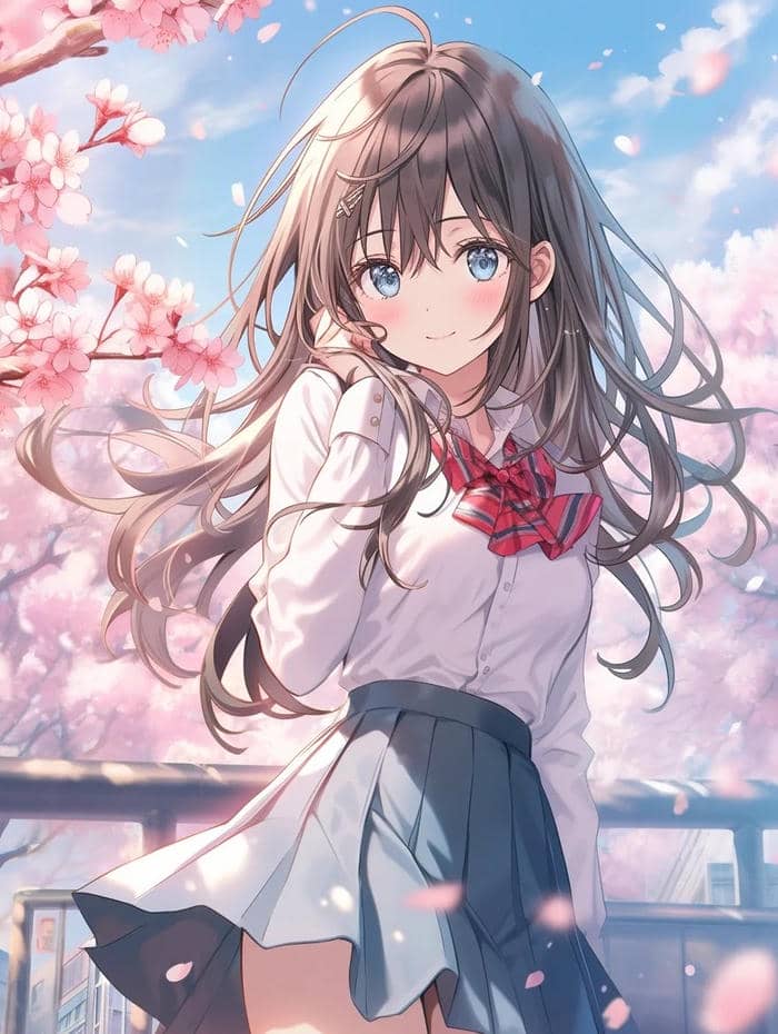 ảnh anime nữ học sinh profile