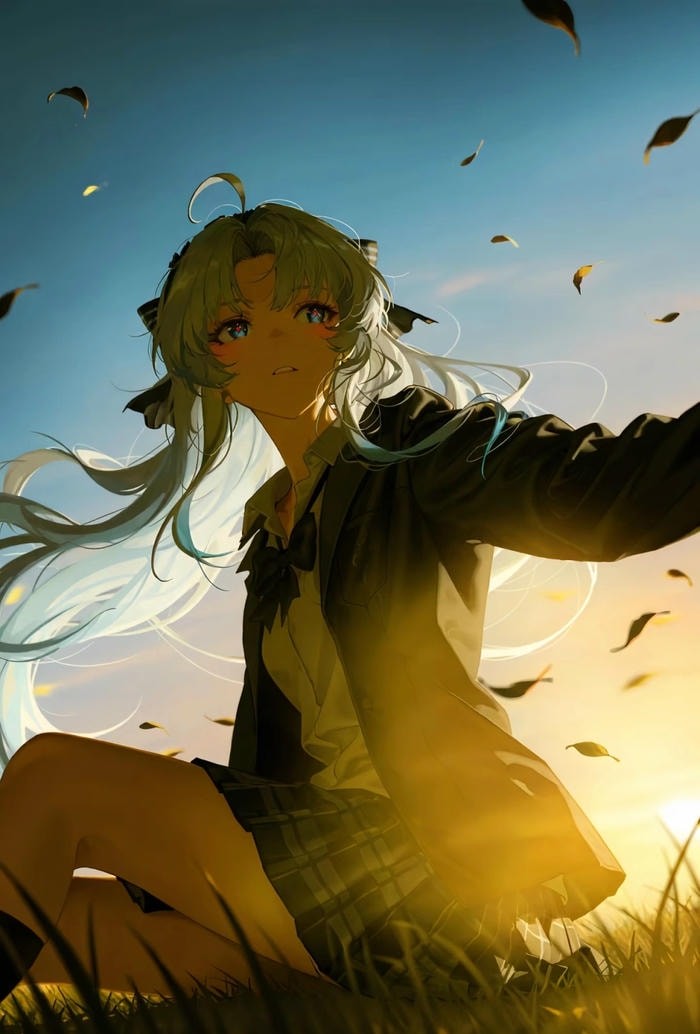 ảnh anime nữ thất tình dễ thương