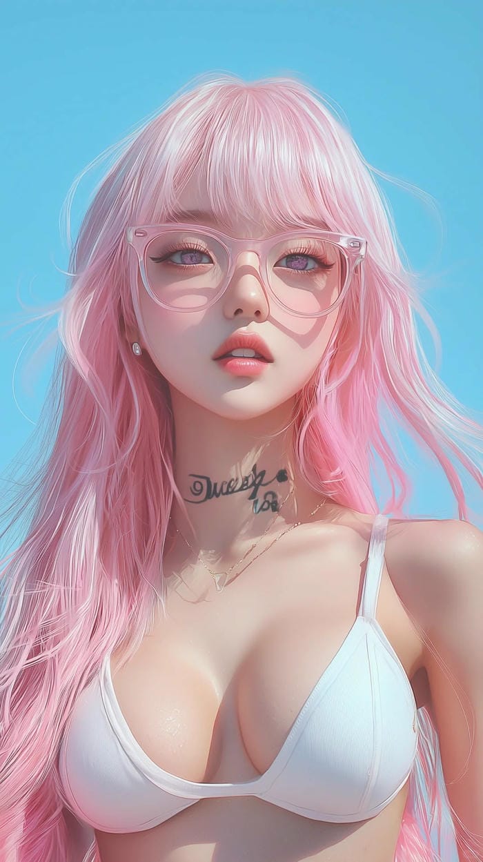 ảnh anime nữ tóc hồng