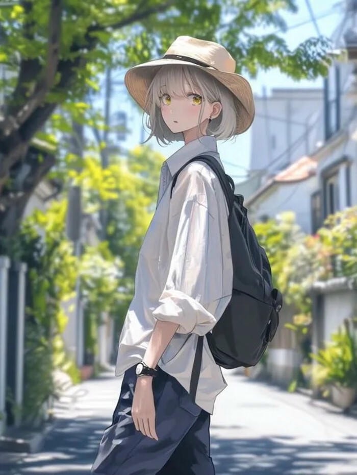 ảnh anime nữ tóc ngắn ấn tượng