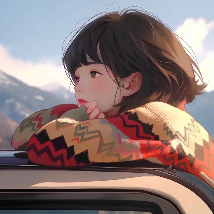 ảnh anime nữ tóc ngắn nhẹ nhàng