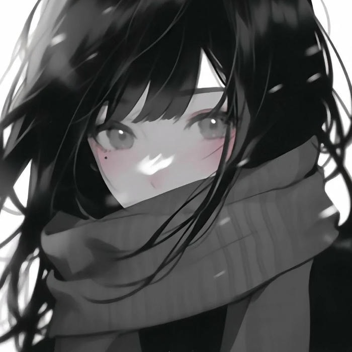 ảnh anime nữ trắng đen bí ẩn