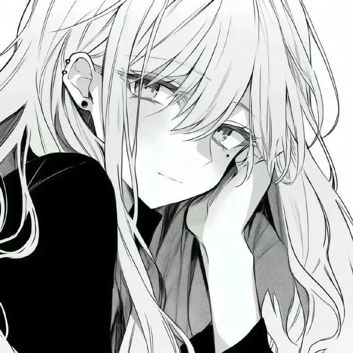 ảnh anime nữ trắng đen siêu đẹp