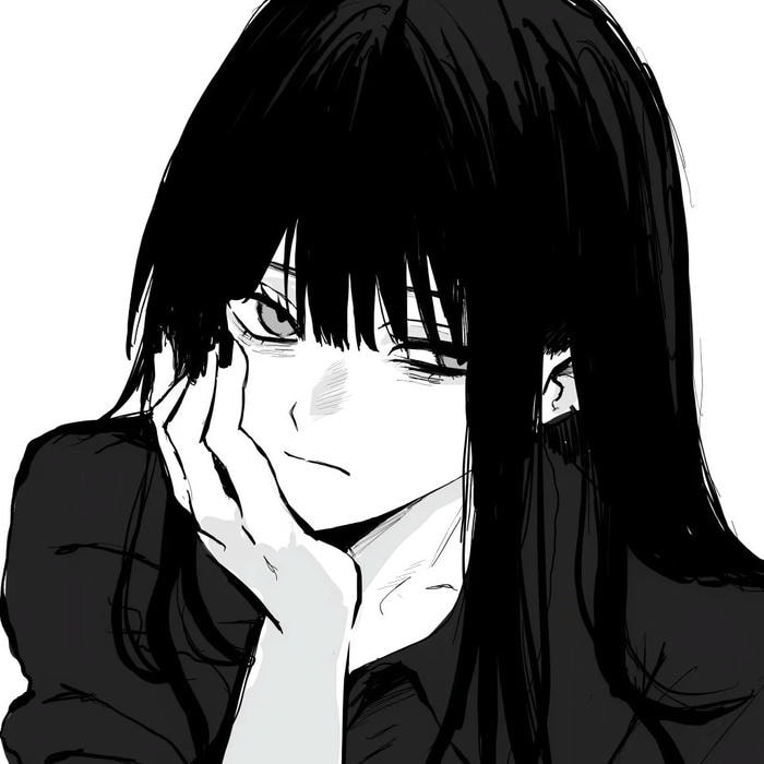 ảnh anime nữ trắng đen tông tối