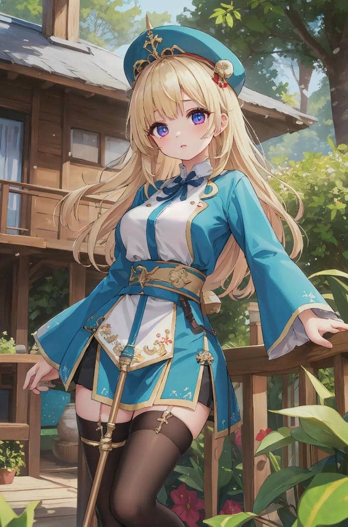 ảnh anime tóc vàng cực đẹp với tạo dáng thu hút