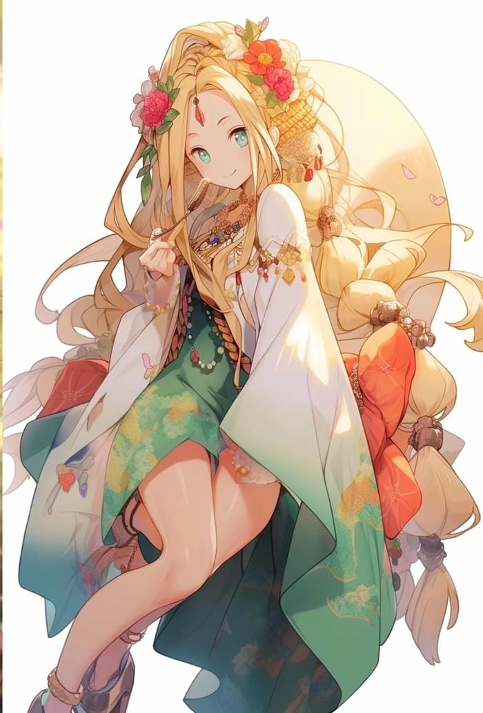 ảnh anime tóc vàng cực kỳ dễ thương đáng yêu